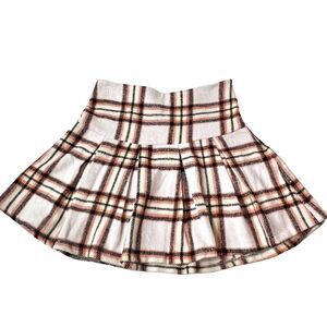 NWT Francesca's Blue Rain Pleated Plaid Mini Skirt Size Small Academia
